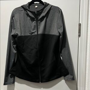 Women's Black and Gray Hooded Jacket